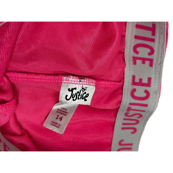 Girls Shorts Mesh Size 14 Justice Pink Grey Sports Gym Bottoms - Picture 5 of 9